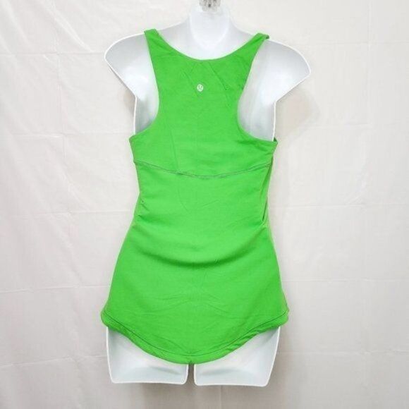 Lululemon Racer Back Scoop Neck Tank Green+White - Picture 5 of 6